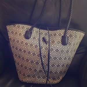 Black & White Woven Neiman Marcus Bag